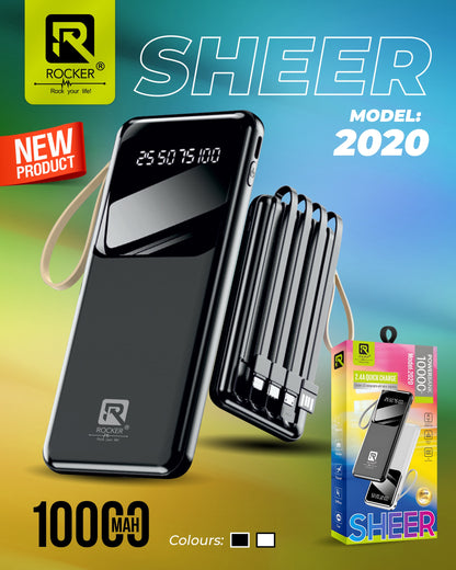 Rocker SHEER 2020, Power Bank , 10000mAh, 2.4A Quick Charge