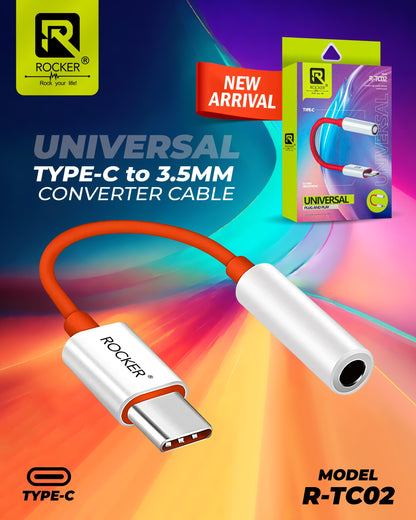 Rocker R-TC02, Universal Convertable Cable , Type-C, 3.5MM Support in IPHONE 15,PRO,MAX