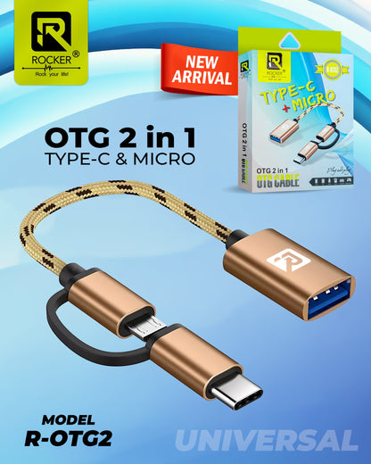 Rocker R-OTG2 , Universal OTG 2 IN 1 Type-C Micro Cable