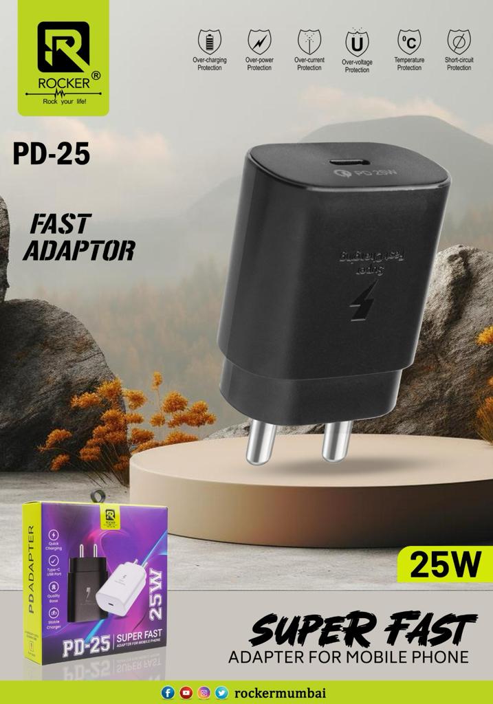 Rocker PD-25, , Super Fast Adapter for Mobile Phone, 25W