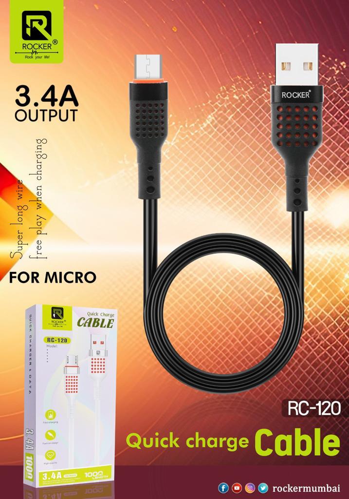 Rocker RC-120, 3.4A Output, 1000MM,Micro Cable