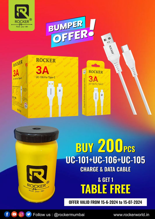 Rocker 3A UC- 101 + UC-105 + UC-106,  (200 PCS) + Table